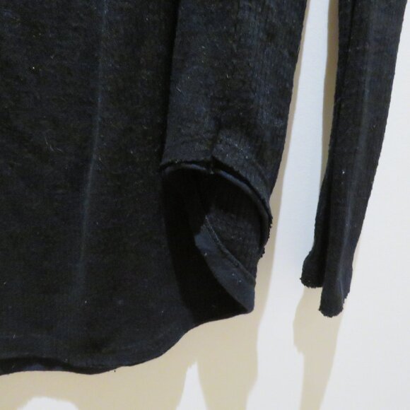 FREE PEOPLE WE THE FREE Must Have Henley Top in Black Waffle Boho Casual Comfy - Picture 11 of 12